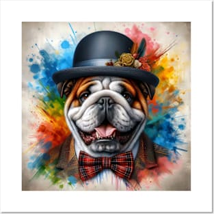 English Bulldog Splash Art Posters and Art